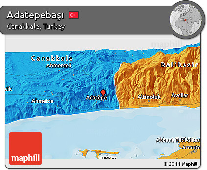 Political Panoramic Map of Adatepebaşı