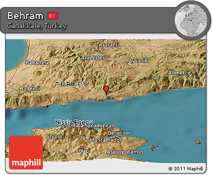 Satellite Panoramic Map of Behram