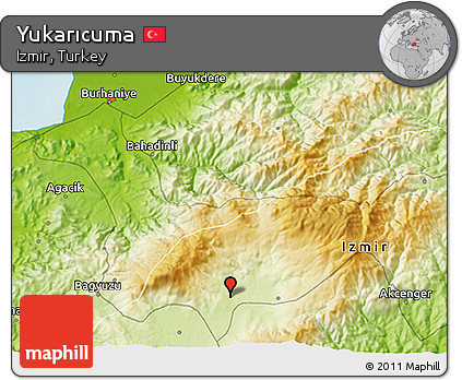 Physical 3D Map of Yukarıcuma