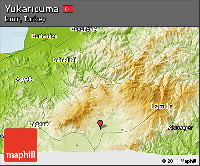 Physical 3D Map of Yukarıcuma