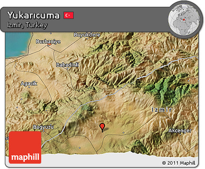 Satellite 3D Map of Yukarıcuma