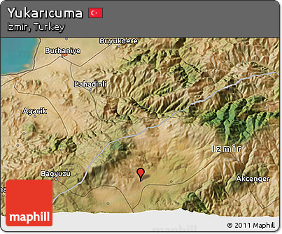 Satellite 3D Map of Yukarıcuma