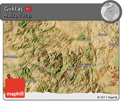 Satellite 3D Map of Göktaş