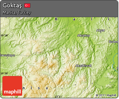 Physical Map of Göktaş
