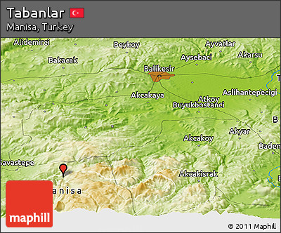 Physical Panoramic Map of Tabanlar