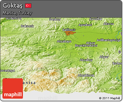 Physical Panoramic Map of Göktaş