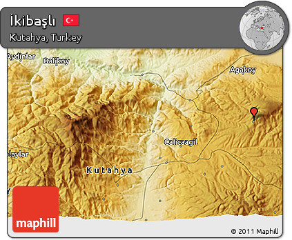 Physical 3D Map of İkibaşlı