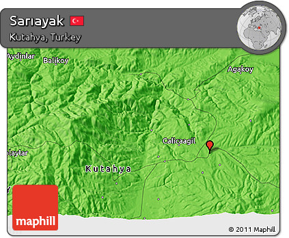 Political 3D Map of Sarıayak