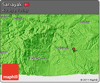 Political 3D Map of Sarıayak