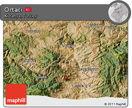 Satellite 3D Map of Ortacı