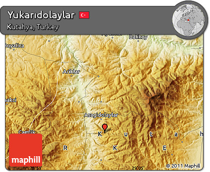 Physical Map of Yukarıdolaylar
