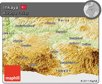 Physical Panoramic Map of İnkaya