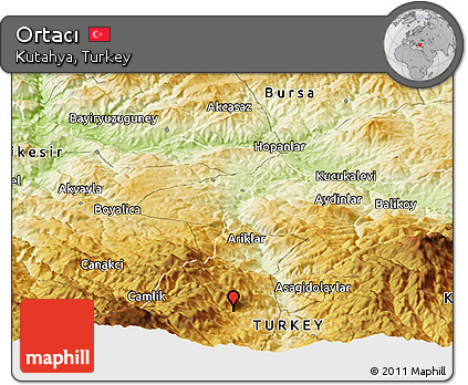 Physical Panoramic Map of Ortacı