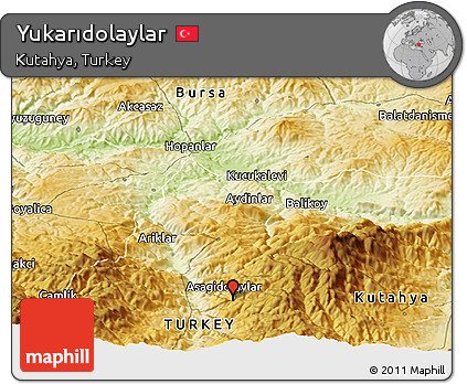 Physical Panoramic Map of Yukarıdolaylar