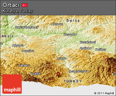 Physical Panoramic Map of Ortacı