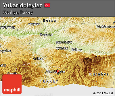 Physical Panoramic Map of Yukarıdolaylar