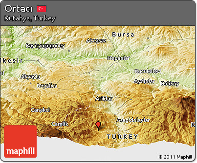 Physical Panoramic Map of Ortacı