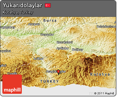 Physical Panoramic Map of Yukarıdolaylar