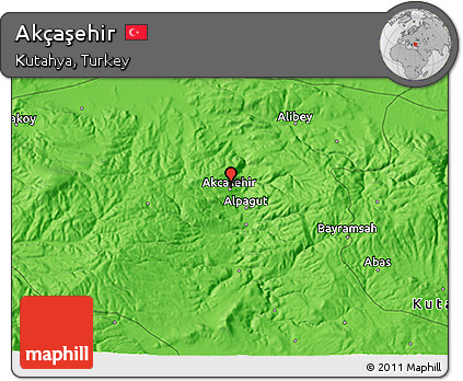 Political 3D Map of Akçaşehir