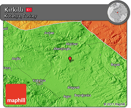 Political 3D Map of Kırkıllı