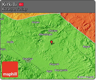 Political 3D Map of Kırkıllı