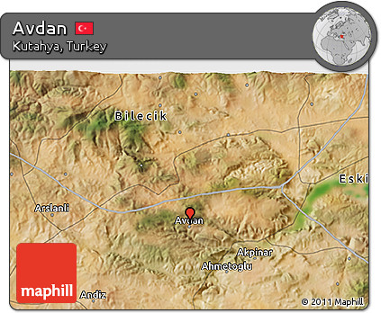 Satellite 3D Map of Avdan