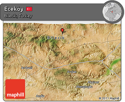 Satellite 3D Map of Eceköy