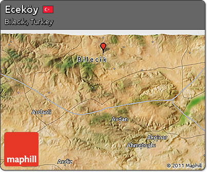 Satellite 3D Map of Eceköy