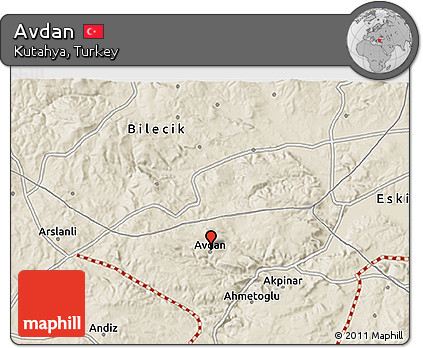 Shaded Relief 3D Map of Avdan