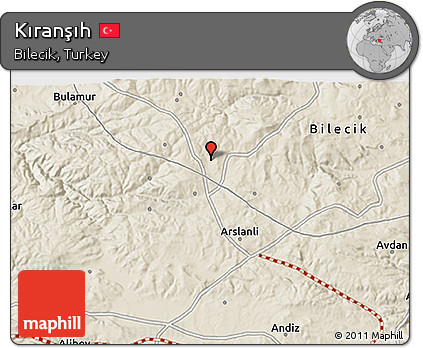 Shaded Relief 3D Map of Kıranşıh