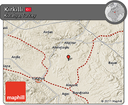 Shaded Relief 3D Map of Kırkıllı