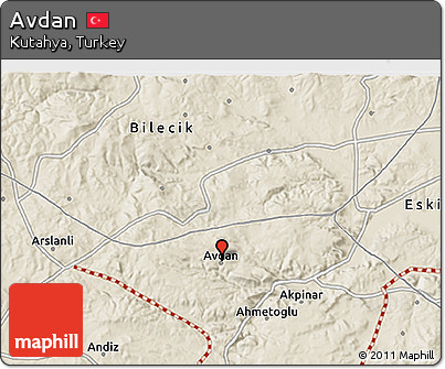 Shaded Relief 3D Map of Avdan