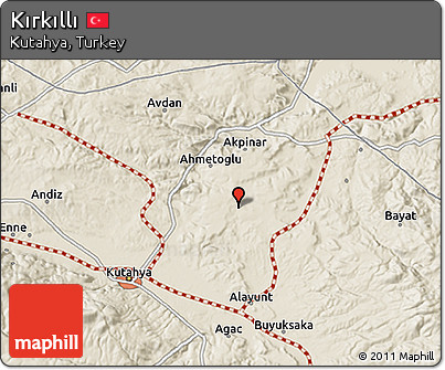 Shaded Relief 3D Map of Kırkıllı