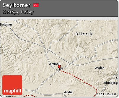 Shaded Relief 3D Map of Seyitömer