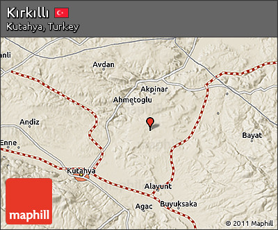 Shaded Relief 3D Map of Kırkıllı