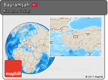 Shaded Relief Location Map of Bayramşah