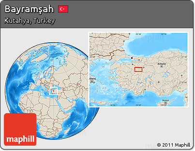 Shaded Relief Location Map of Bayramşah