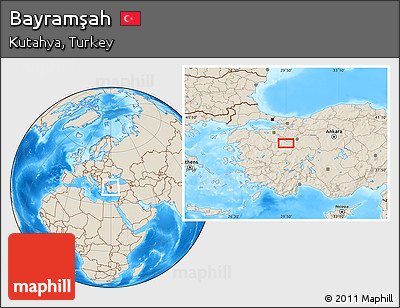 Shaded Relief Location Map of Bayramşah