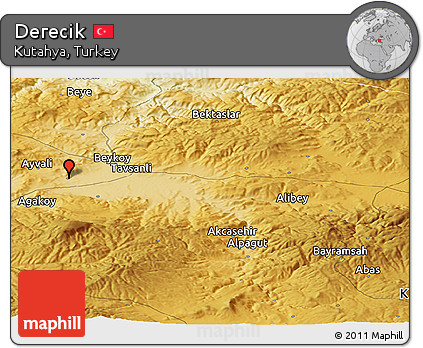 Physical Panoramic Map of Derecik