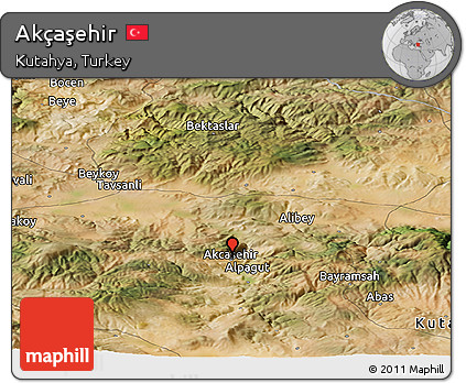 Satellite Panoramic Map of Akçaşehir