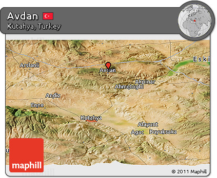 Satellite Panoramic Map of Avdan