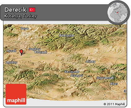 Satellite Panoramic Map of Derecik
