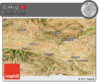 Satellite Panoramic Map of Eceköy