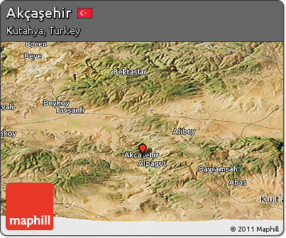 Satellite Panoramic Map of Akçaşehir