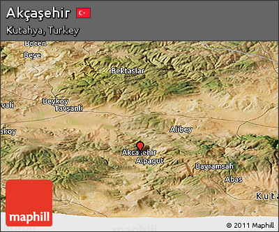 Satellite Panoramic Map of Akçaşehir
