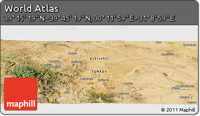 Satellite Panoramic Map of the Area around 39° 30' 19" N, 30° 40' 29" E