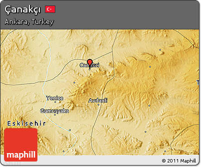 Physical 3D Map of Çanakçı