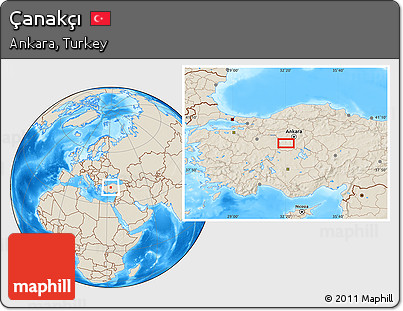 Shaded Relief Location Map of Çanakçı