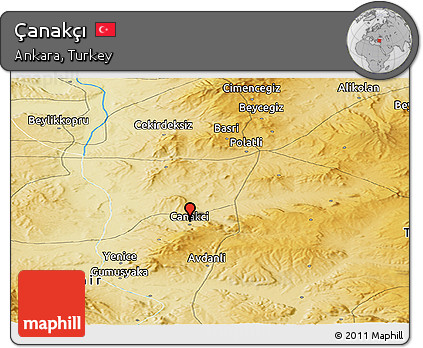 Physical Panoramic Map of Çanakçı