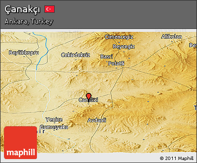 Physical Panoramic Map of Çanakçı